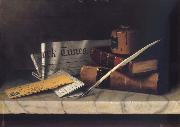 William Michael Harnett Still Life with Letter to Mr.Clarke oil